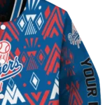 custom los angeles dodgers pyramid shapes blue varsity jacket best selling
