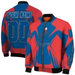custom los angeles dodgers spider mark blue red crocs bomber jacket best selling