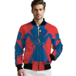 custom los angeles dodgers spider mark blue red crocs bomber jacket best selling