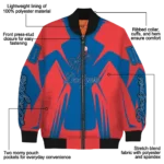 custom los angeles dodgers spider mark blue red crocs bomber jacket best selling