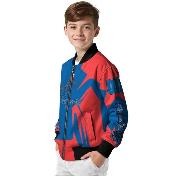 custom los angeles dodgers spider mark blue red crocs bomber jacket trendy
