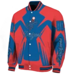 custom los angeles dodgers spider mark blue red crocs varsity jacket best selling