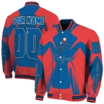 custom los angeles dodgers spider mark blue red crocs varsity jacket best selling