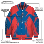custom los angeles dodgers spider mark blue red crocs varsity jacket best selling