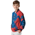 custom los angeles dodgers spider mark blue red crocs varsity jacket best selling
