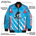 custom miami marlins chevron angles blue bomber jacket best selling