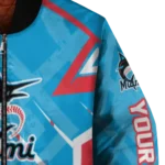custom miami marlins chevron angles blue bomber jacket best selling