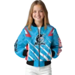 custom miami marlins chevron angles blue bomber jacket best selling