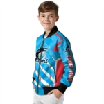 custom miami marlins chevron angles blue bomber jacket best selling