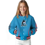 custom miami marlins chevron arrow blue varsity jacket best selling