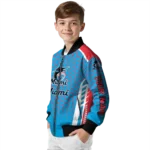 custom miami marlins hexagon grid blue bomber jacket best selling