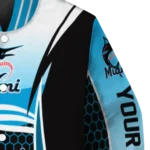 custom miami marlins mesh effect blue black varsity jacket best selling