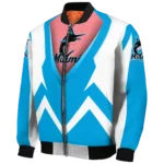 custom miami marlins v stripes blue white bomber jacket best selling