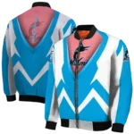 custom miami marlins v stripes blue white bomber jacket best selling