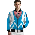 custom miami marlins v stripes blue white bomber jacket best selling