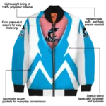 custom miami marlins v stripes blue white bomber jacket best selling