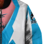 custom miami marlins v stripes blue white bomber jacket best selling
