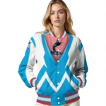 custom miami marlins v stripes blue white varsity jacket best selling