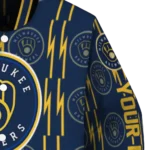 custom milwaukee brewers bolt stripe navy blue varsity jacket best selling