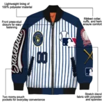 custom milwaukee brewers eagle baseball navy blue white bomber jacket best selling