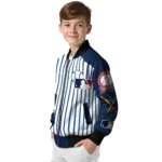 custom milwaukee brewers eagle baseball navy blue white bomber jacket best selling