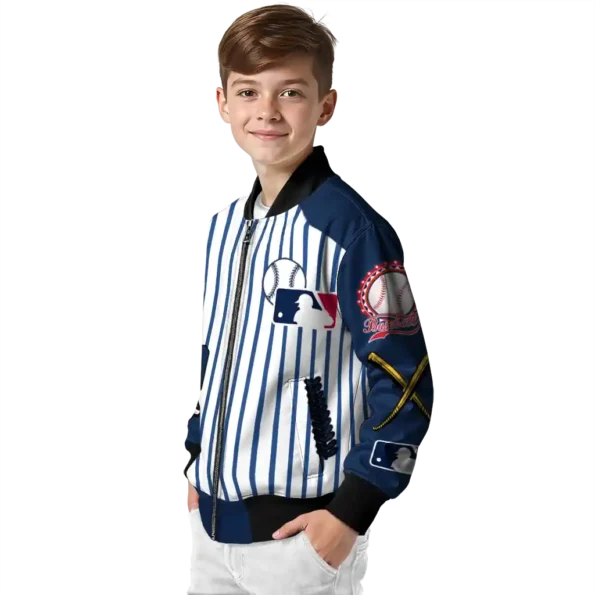 custom milwaukee brewers eagle baseball navy blue white bomber jacket trendy