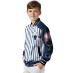 custom milwaukee brewers eagle baseball navy blue white varsity jacket best selling