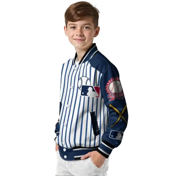custom milwaukee brewers eagle baseball navy blue white varsity jacket trendy