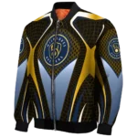 custom milwaukee brewers mesh chest gold crocs black bomber jacket best selling