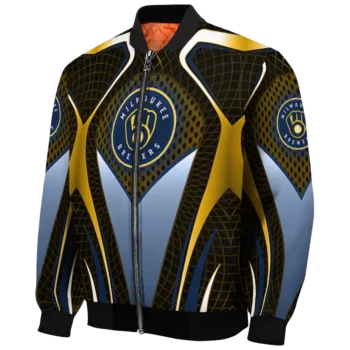 custom milwaukee brewers mesh chest gold crocs black bomber jacket best selling