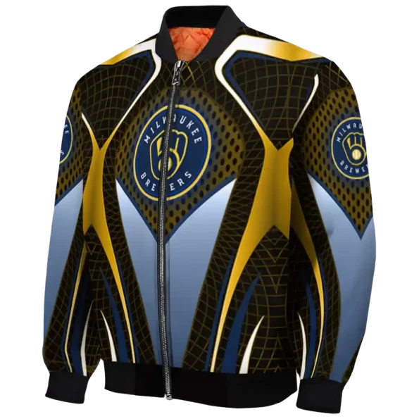 custom milwaukee brewers mesh chest gold crocs black bomber jacket best selling