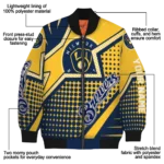 custom milwaukee brewers star burst navy blue bomber jacket best selling