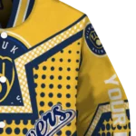 custom milwaukee brewers star burst navy blue varsity jacket best selling