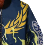 custom milwaukee brewers winged blaze navy blue white bomber jacket best selling