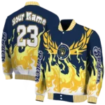 custom milwaukee brewers winged blaze navy blue white varsity jacket best selling