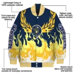 custom milwaukee brewers winged blaze navy blue white varsity jacket best selling