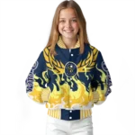 custom milwaukee brewers winged blaze navy blue white varsity jacket best selling