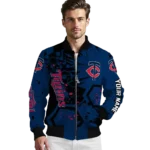 custom minnesota twins hexagon cluster navy black bomber jacket best selling