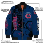 custom minnesota twins hexagon cluster navy black bomber jacket best selling
