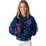 custom minnesota twins hexagon cluster navy black varsity jacket best selling