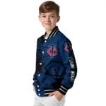 custom minnesota twins hexagon cluster navy black varsity jacket best selling