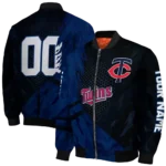custom minnesota twins hexagon mesh navy black bomber jacket best selling