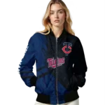 custom minnesota twins hexagon mesh navy black bomber jacket best selling