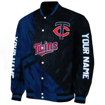 custom minnesota twins hexagon mesh navy black varsity jacket best selling