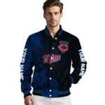 custom minnesota twins hexagon mesh navy black varsity jacket best selling