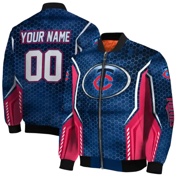 custom minnesota twins power plate navy bomber jacket fashion forward