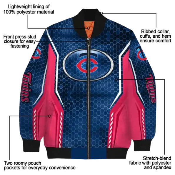 custom minnesota twins power plate navy bomber jacket new arrival
