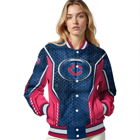 custom minnesota twins power plate navy varsity jacket latest model