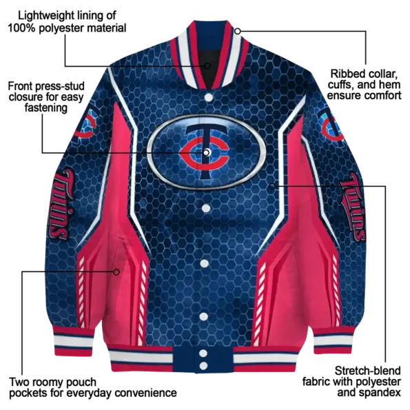 custom minnesota twins power plate navy varsity jacket new arrival