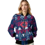 custom minnesota twins pyramid shapes navy bomber jacket best selling